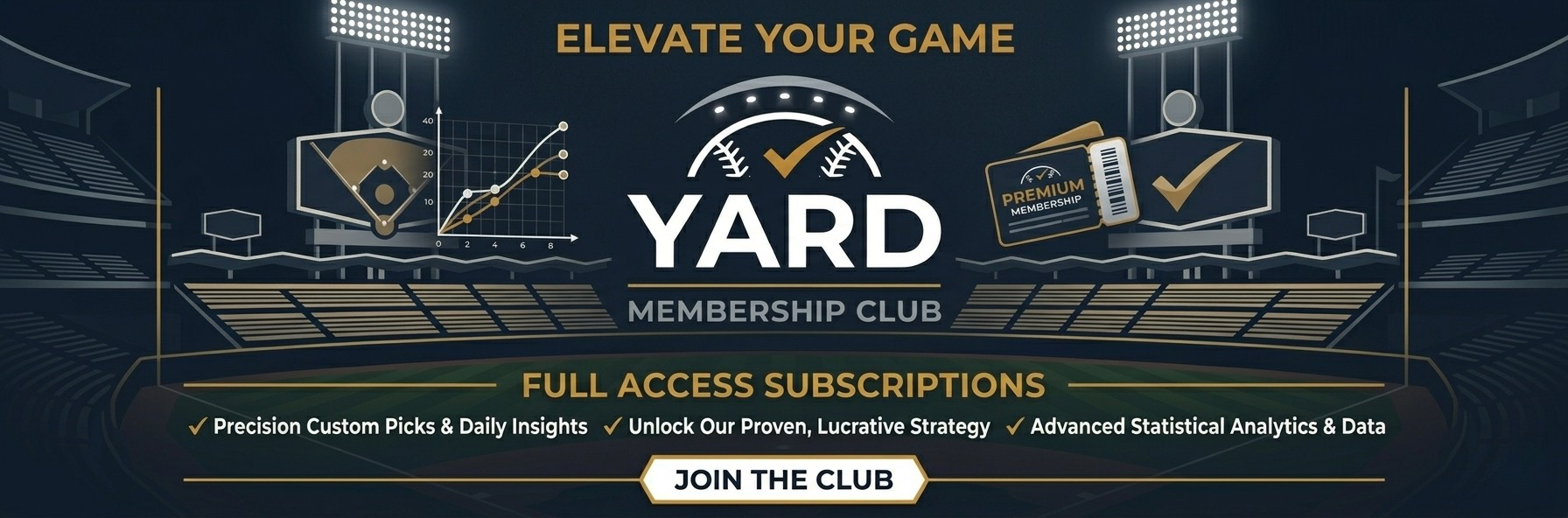 YardClub — Elevate Your Game. Full Access Subscriptions: Precision Custom Picks, Proven Strategy, Advanced Analytics.